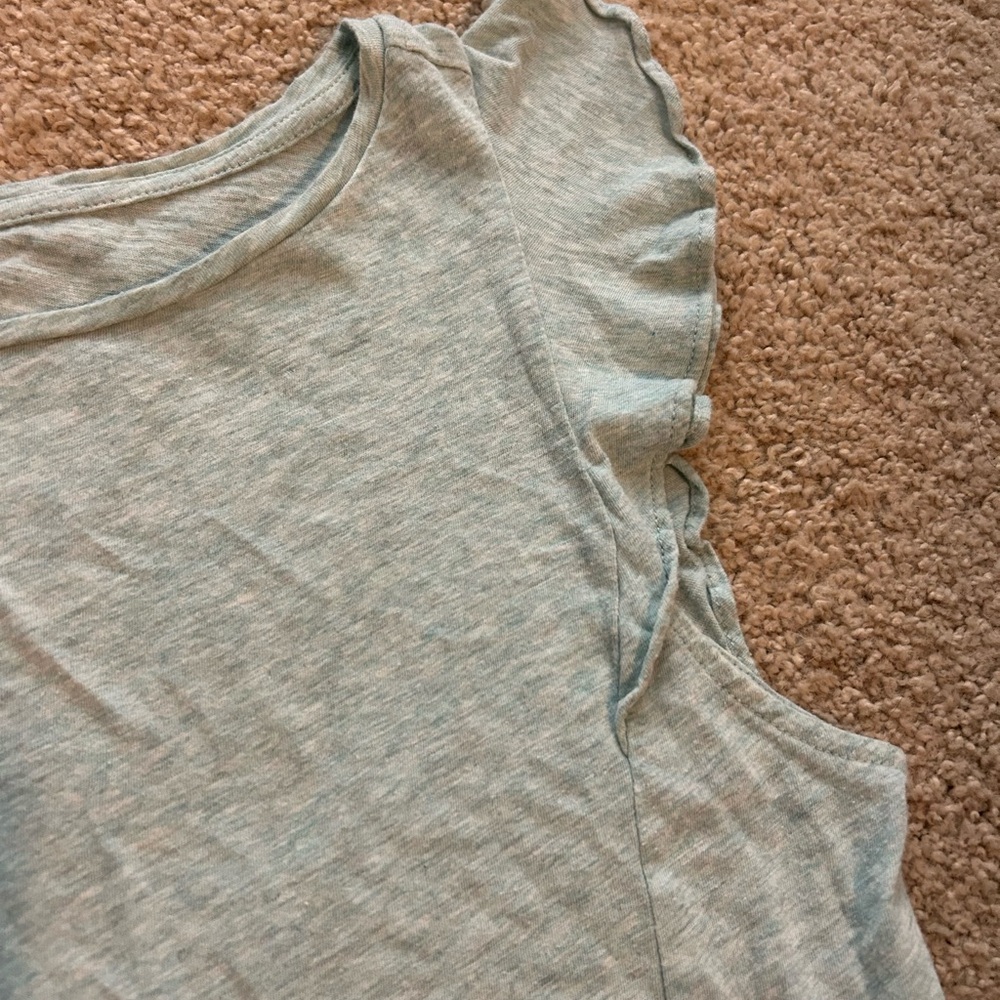 LOFT Heather Ruffle Sleeve Tee